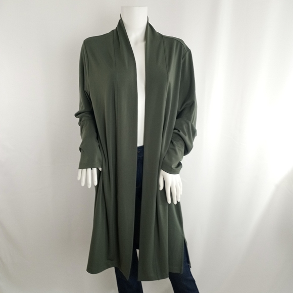 Lands End Long Open Front Cardigan - Picture 1 of 8